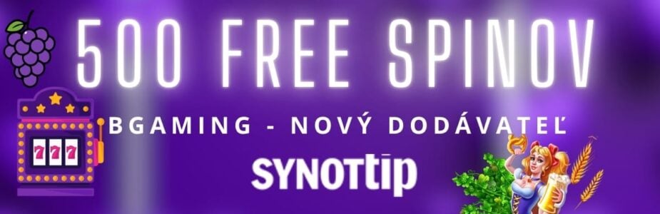 500 free spinov v Synottip kasíne
