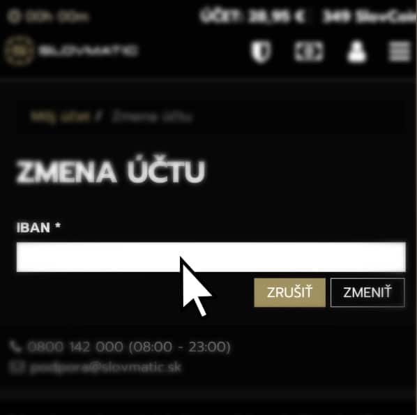 Zadať nový IBAN