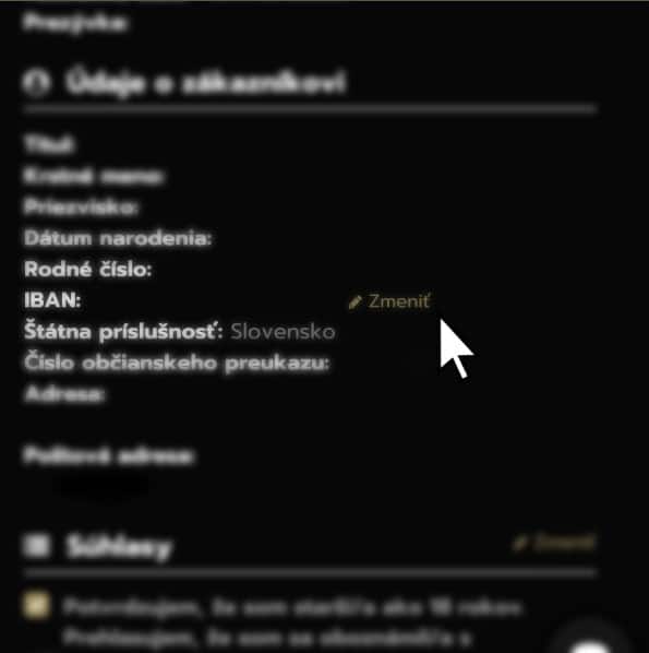 Zmena IBANu