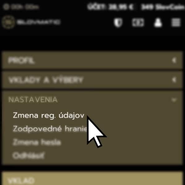 Zmena registračbých údajov