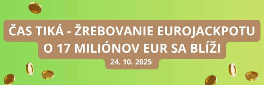 Uzávierka žrebovania Eurojackpotu je tu už o pár hodín Uzávierka žrebovania Eurojackpotu je tu už o pár hodín