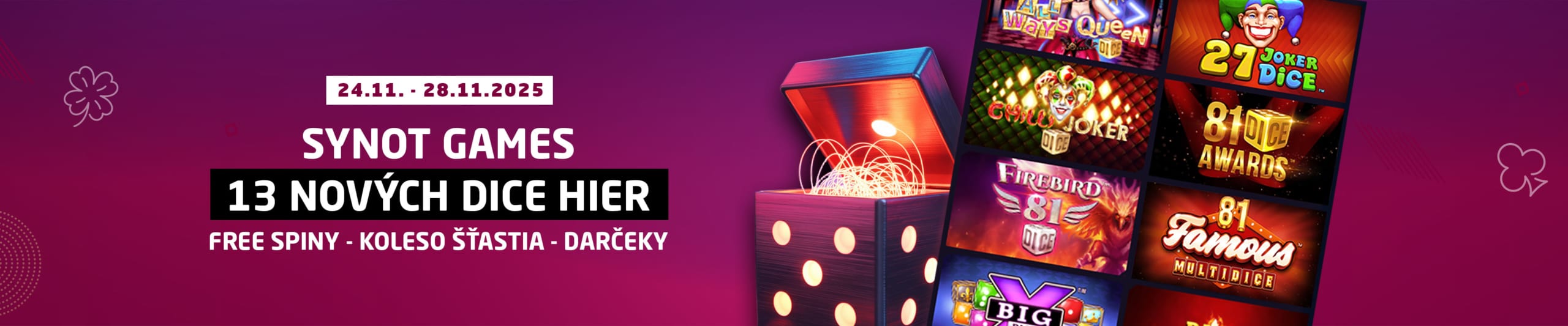 13 nových hier v Synottip