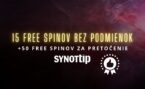 65 free spinov v Synottipe: z toho 15 free spinov bez podmienok