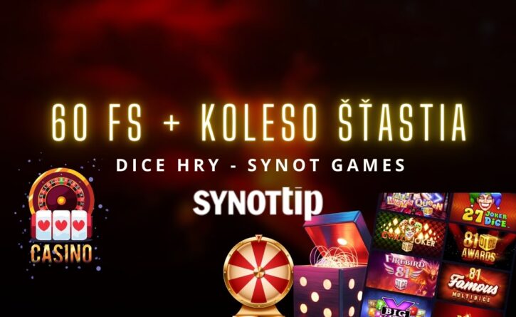 60 free spinov v Synottip kasíne + koleso šťastia