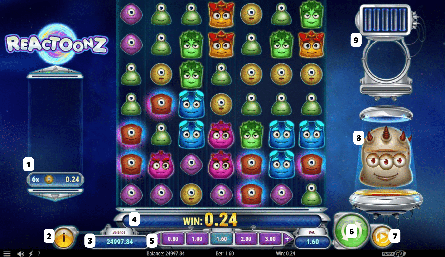 Reactoonz online automat