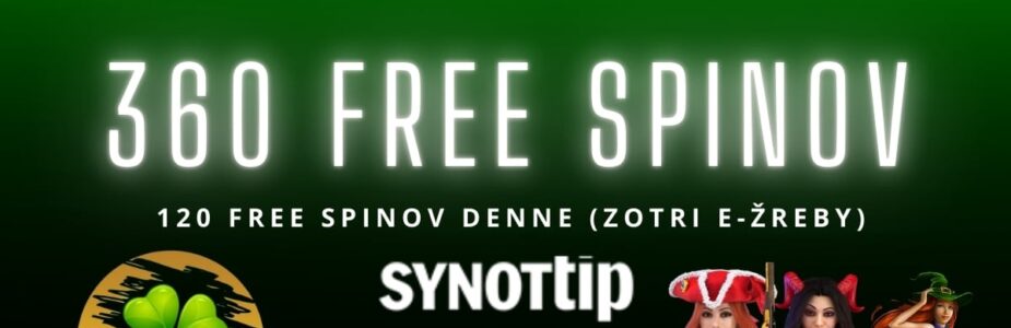 360 free spinov v Synottip kasíne