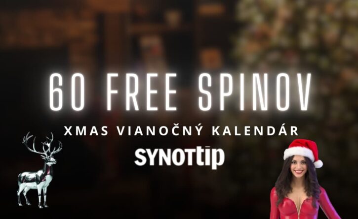 60 free spinov - vianočný kalendár v Synottip kasíne