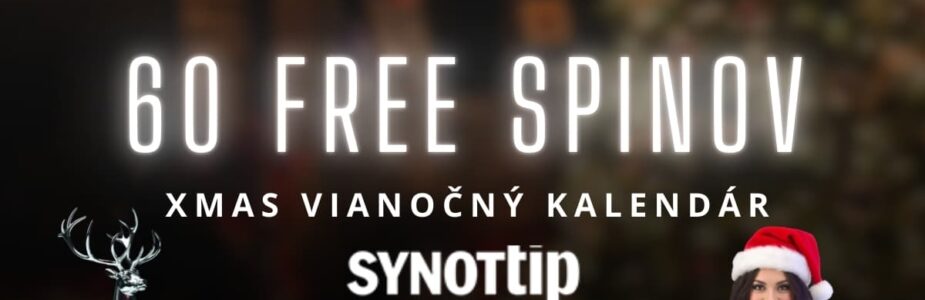 60 free spinov - vianočný kalendár v Synottip kasíne