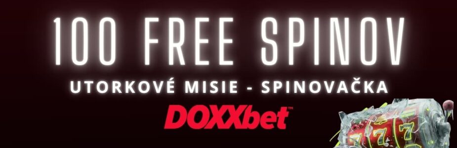 100 FS utorkové misie - Spinovačka v Doxxbet kasíne