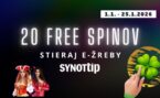 Synottip: 20 free spinov v januárovej stieracej výzve!