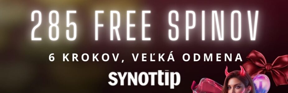 285 free spinov v Synottip kasíne