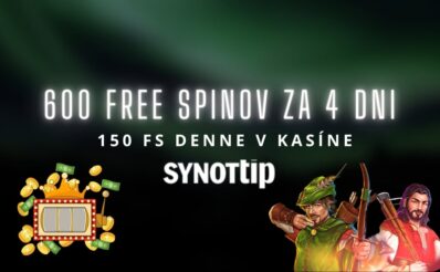 600 free spinov v Synottip kasíne