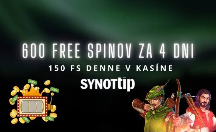 600 free spinov v Synottip kasíne