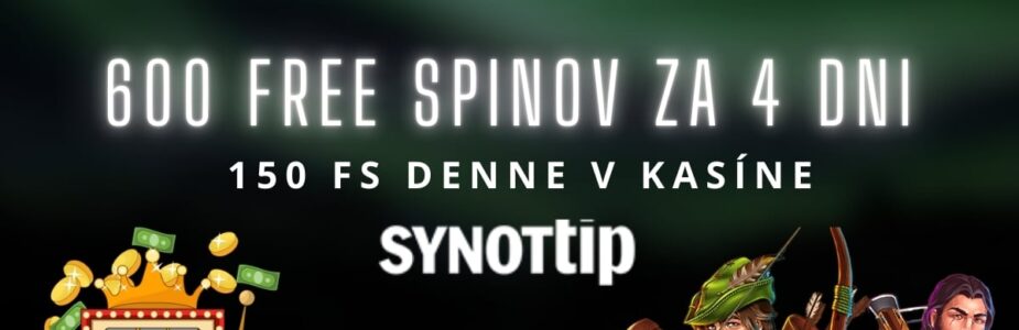 600 free spinov v Synottip kasíne
