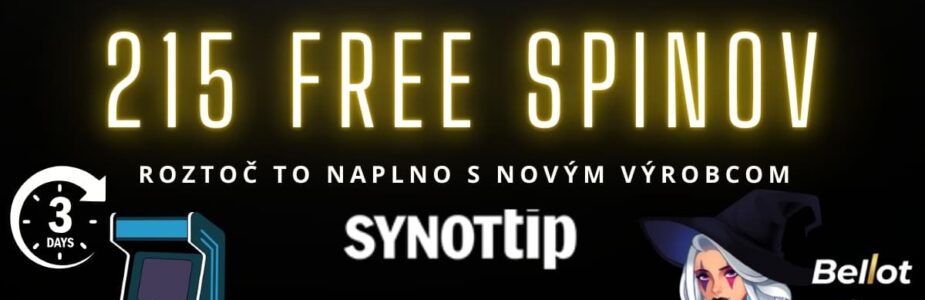 215 free spinov v Synottip kasíne