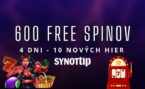 Získaj 600 free spinov do konca víkendu na novinkách v Synottipe