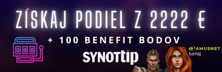 Získaj podiel z 2222 € v Synottip kasíne