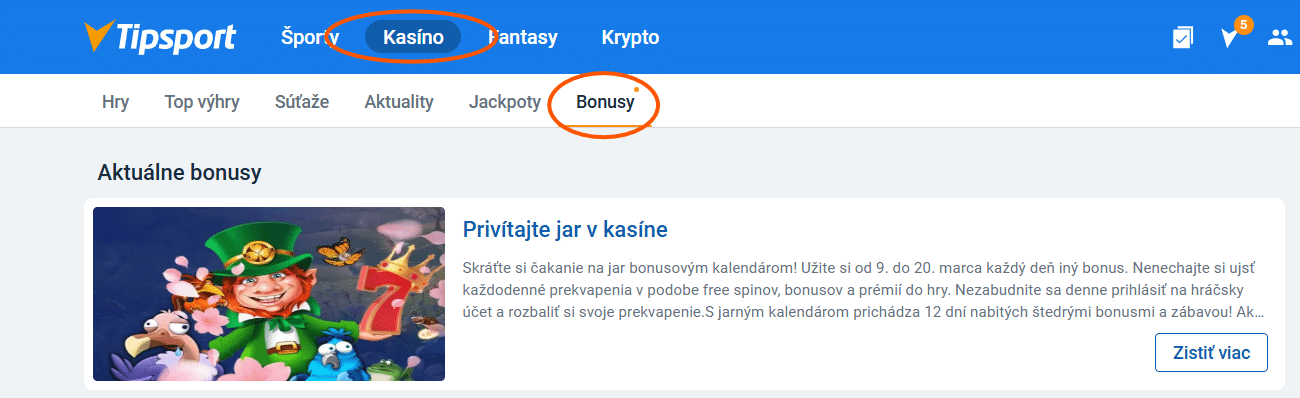 Kasíno-bonusy v Tisporte