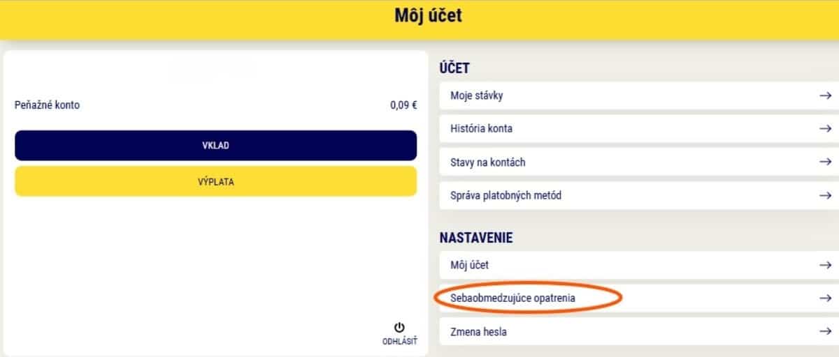 nastav si limity na Sazkahty
