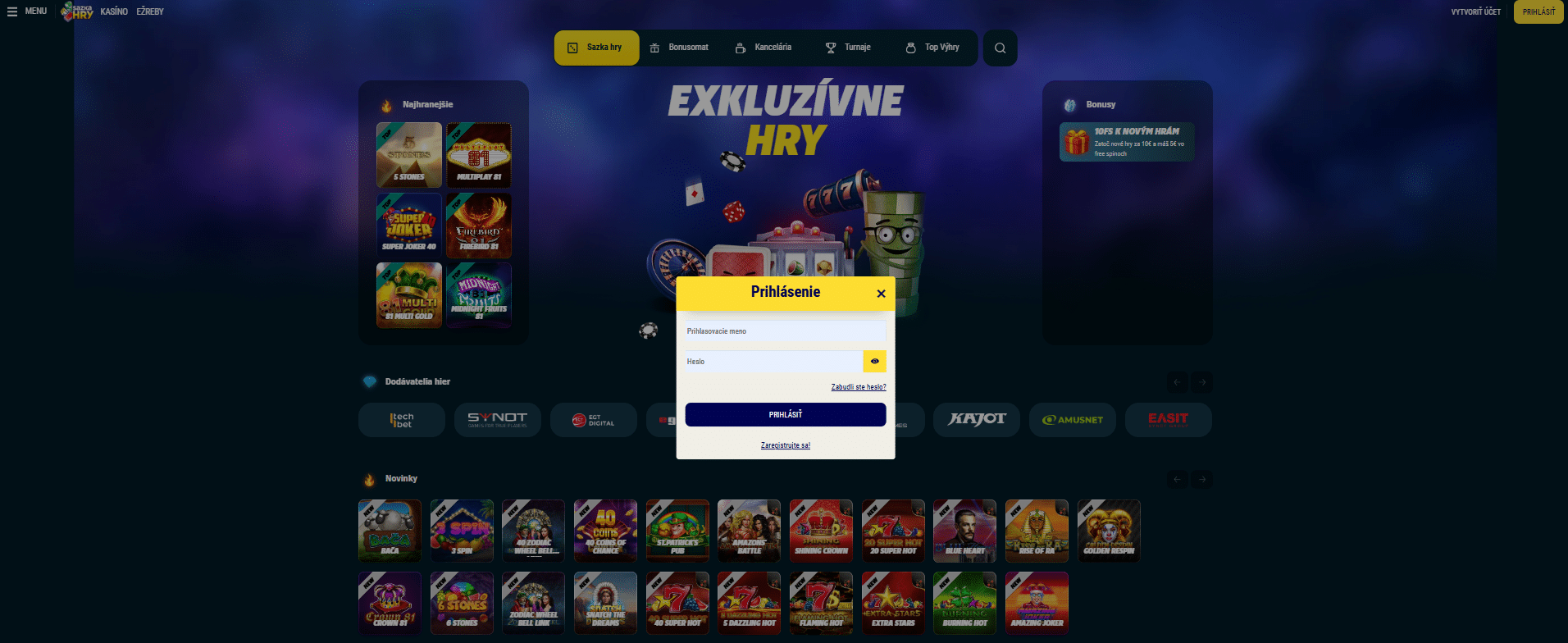 Prihlás sa do Sazkahry