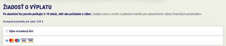 Žiadosť o výplatu