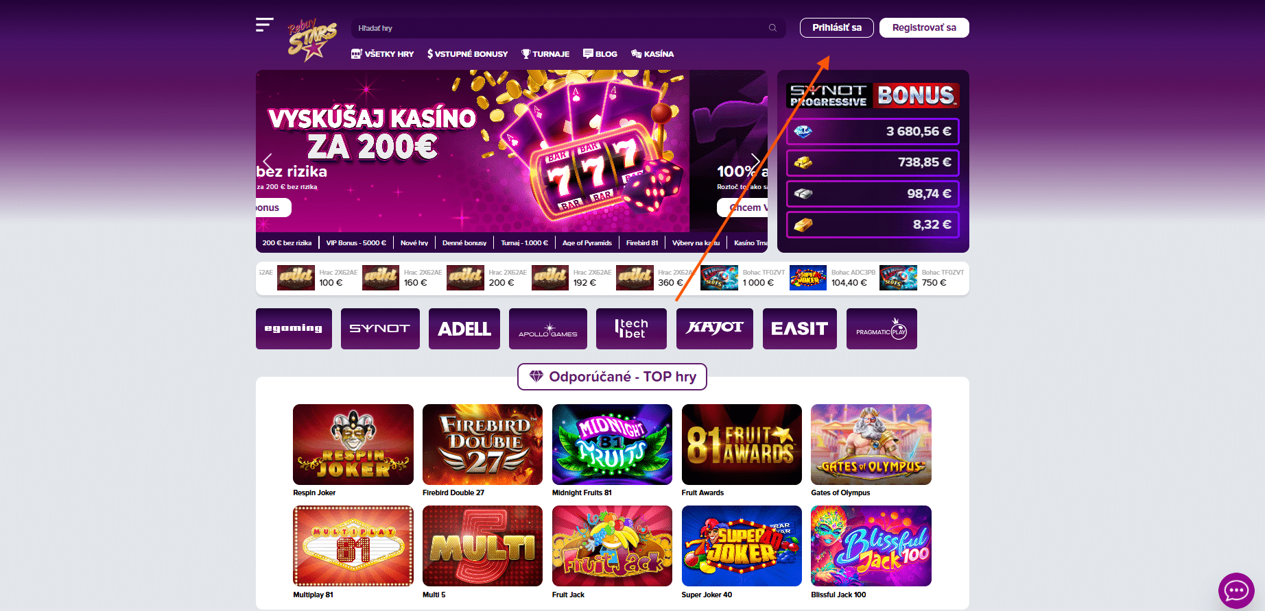 Prihlas sa v Rebuy Stars
