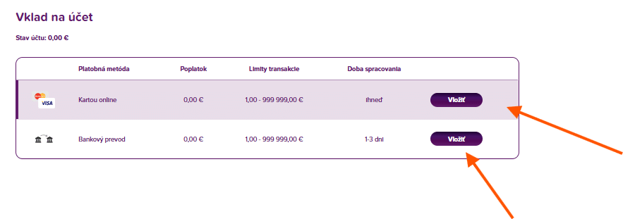 Vyber si vklad v Rebuy Stars