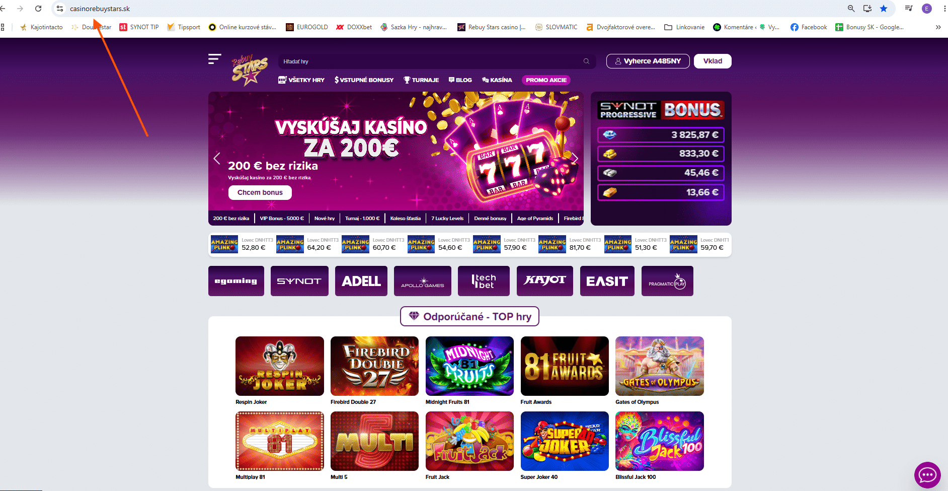 webova stránka Rebuy Stars