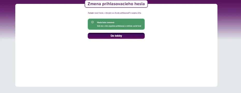Heslo bolo zmenene v RebuyStars