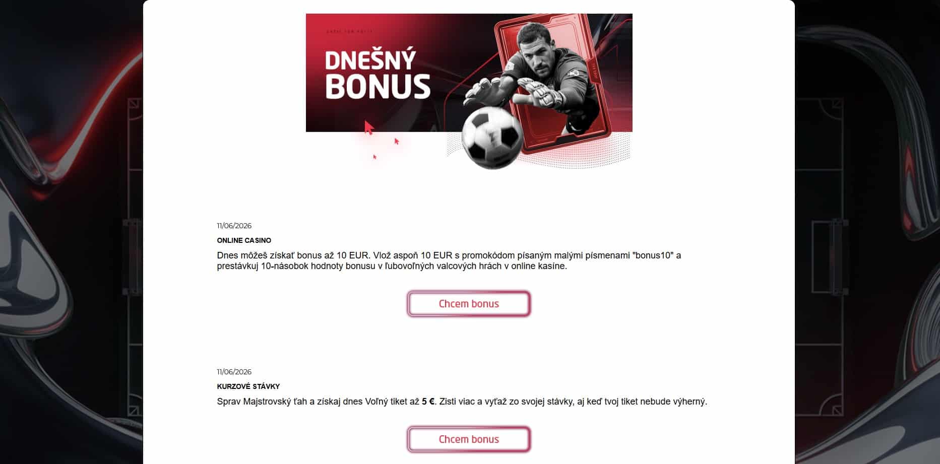 Synottip bonus v kalendári