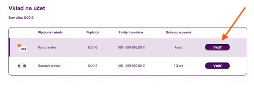 Vložiť na účet v Rebuy