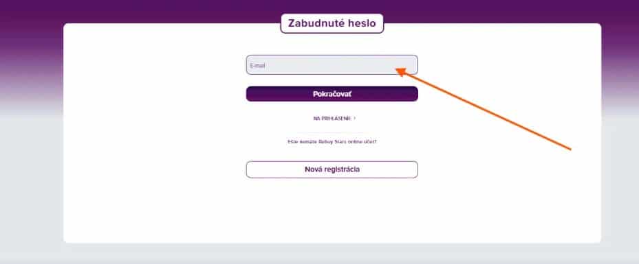 Zadaj svoj registračný email v RebuyStars