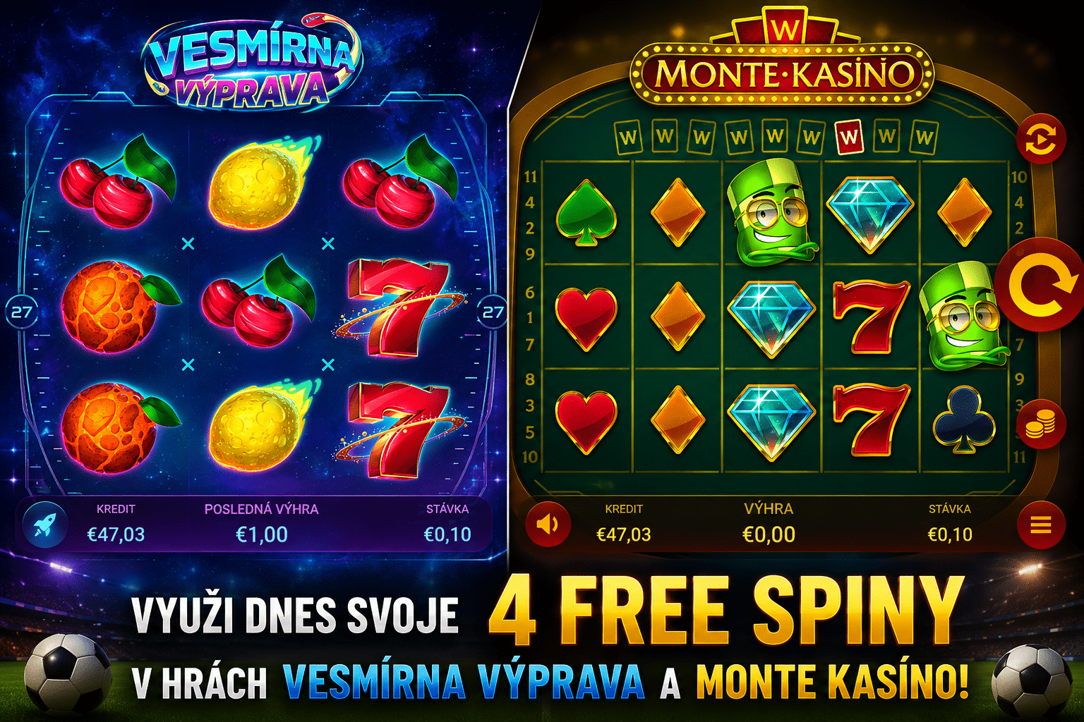 4 free spiny zadarmo v Sazkahry