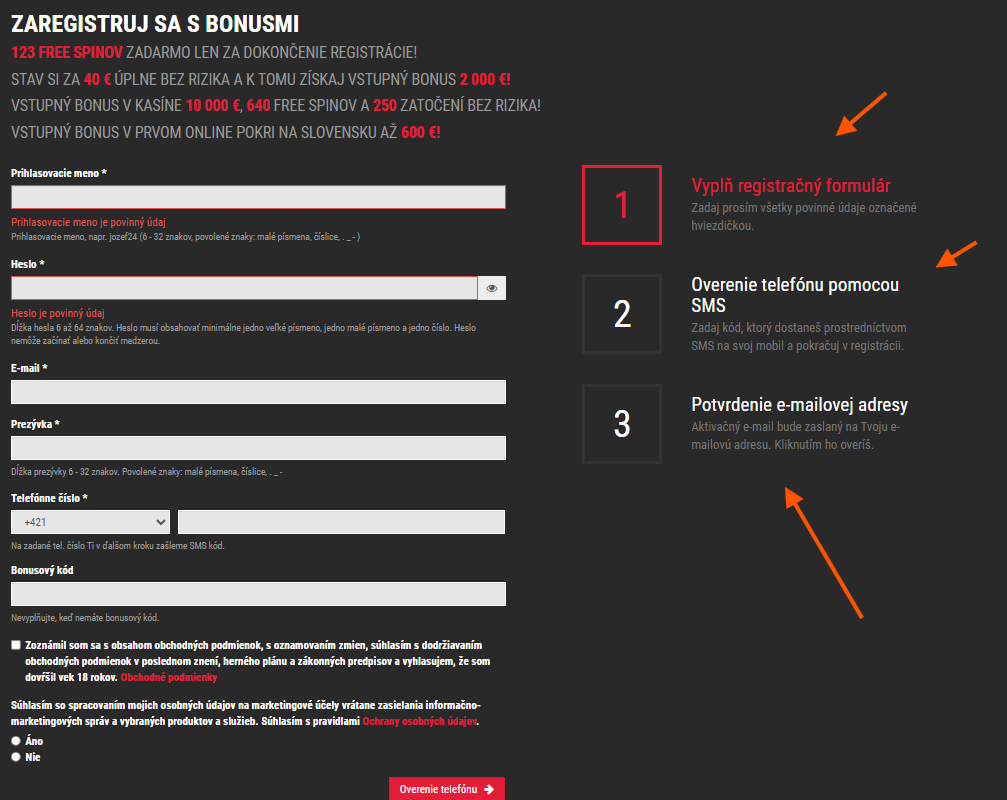 Zaregistruj sa v Synottipe a dokonci celu registráciu