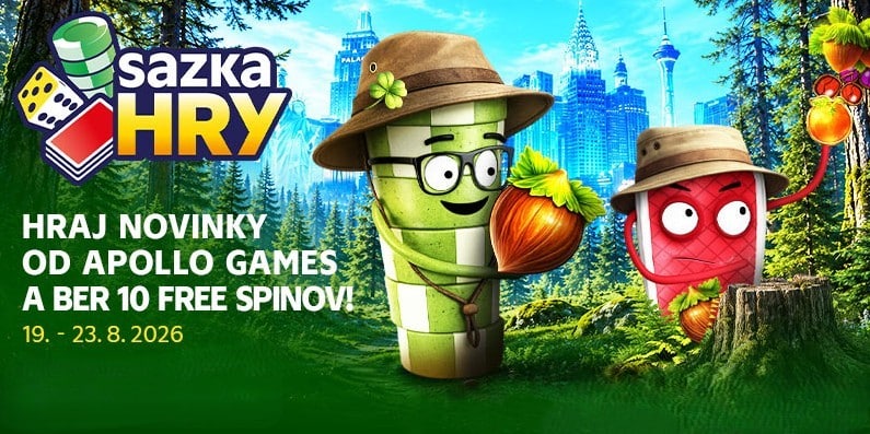 10 free spinov s novinkami od Apollo v Sazka Hry