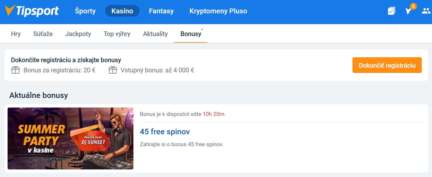 Summer párty bonus v Tipsporte - bonus