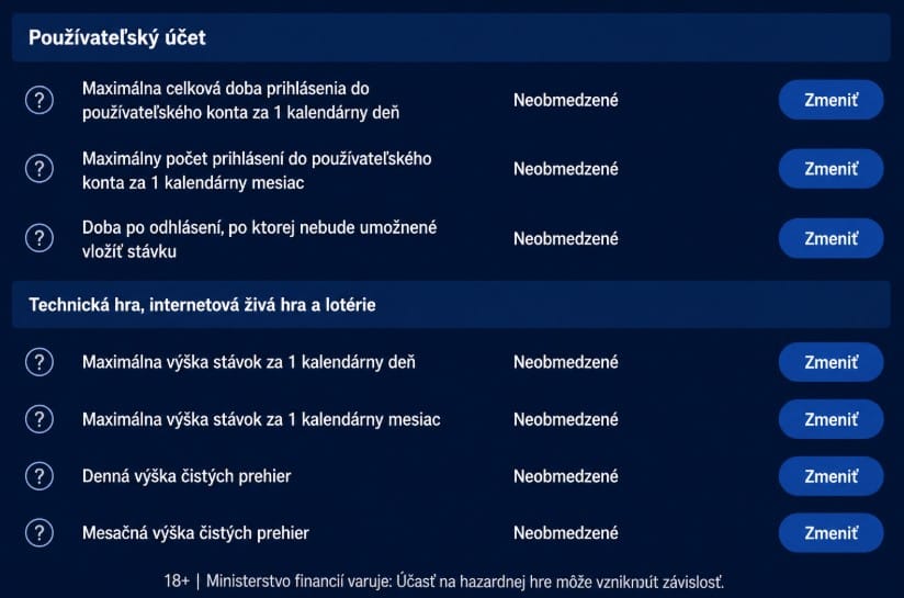 nastavenie účtu
