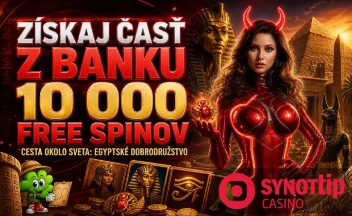Cesta okolo sveta v Synottipe - 10 000 free spinov