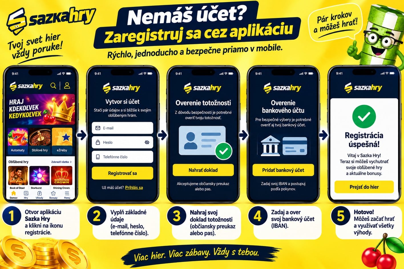 Nemáš účet zaregistruj sa v sazkahry