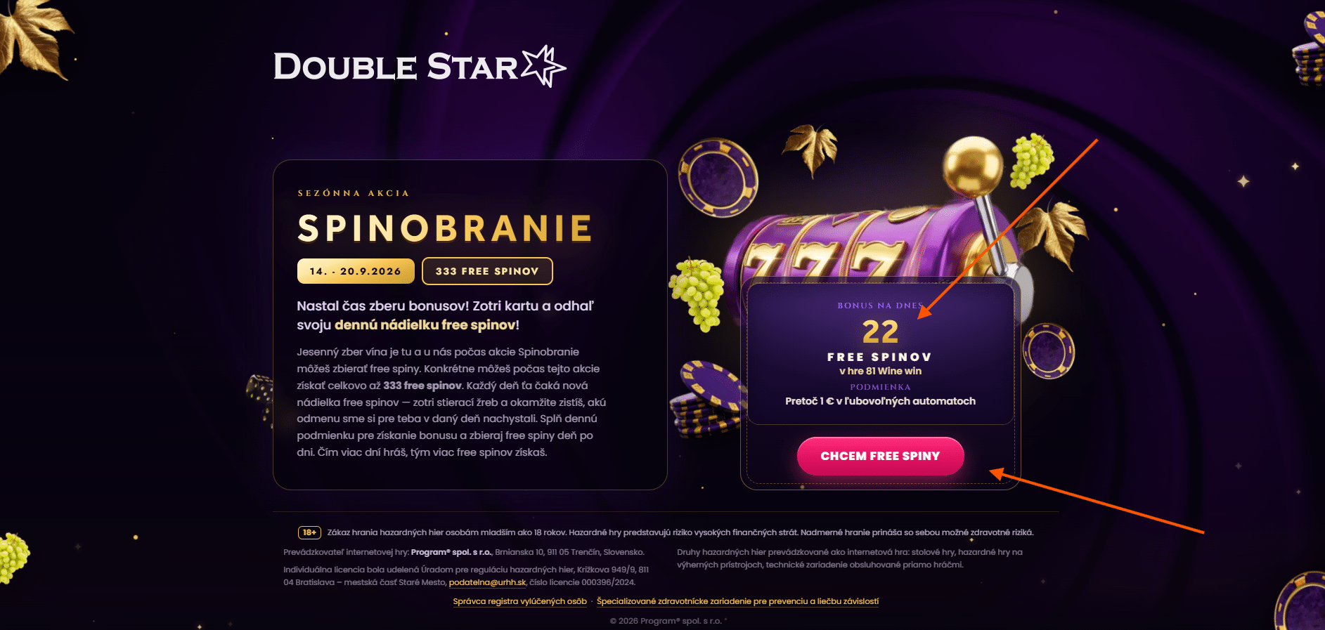 Odhal bonus v Spinmanii v DoubleStar