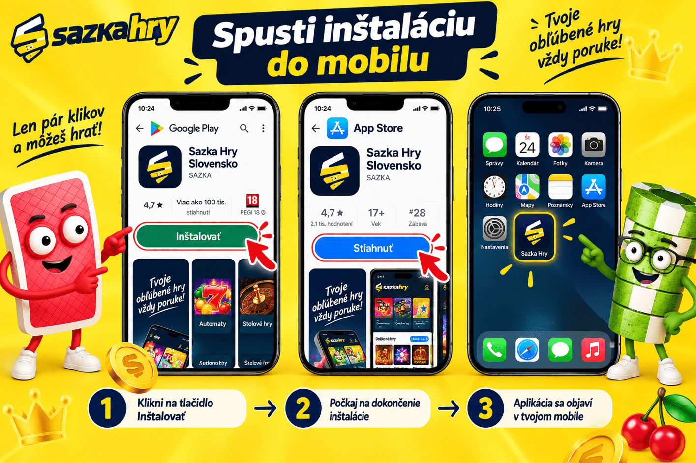 Spusti inštaláciu do mobilu v Sazkahry