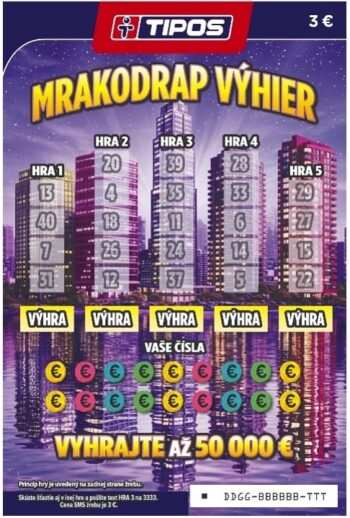 Žreb Mrakodrap výhier nezotretý
