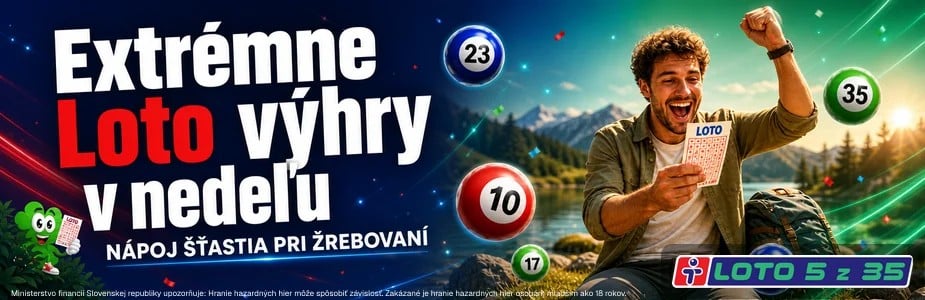 Extrémne Loto výhry v nedeľu