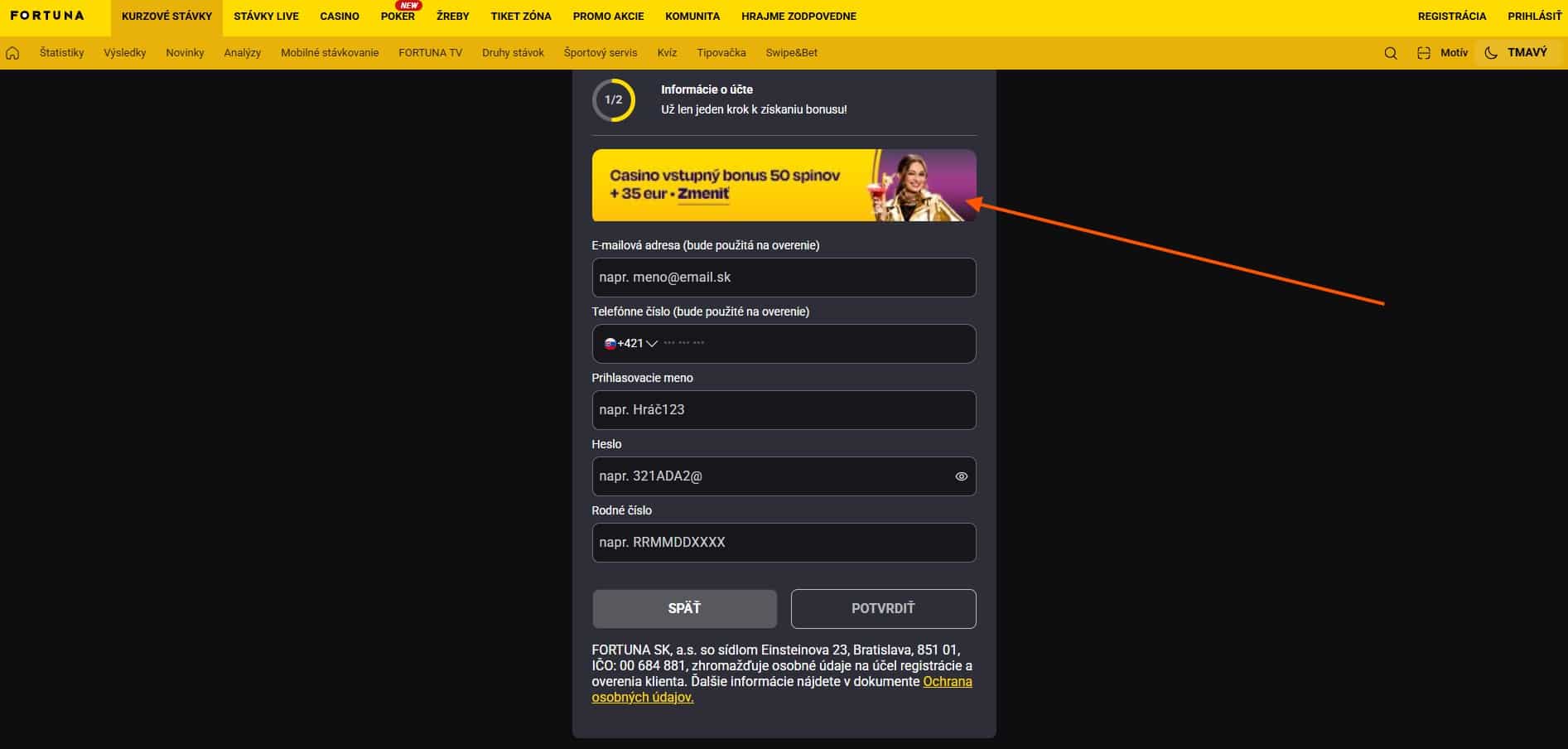 Vyber si bonus vo Fortune