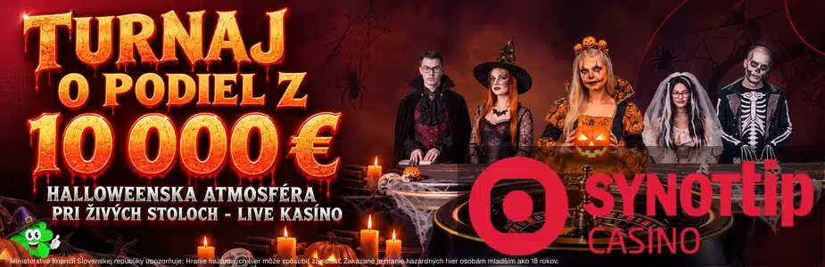 Live kasíno turnaj o podiel z 10 000 €